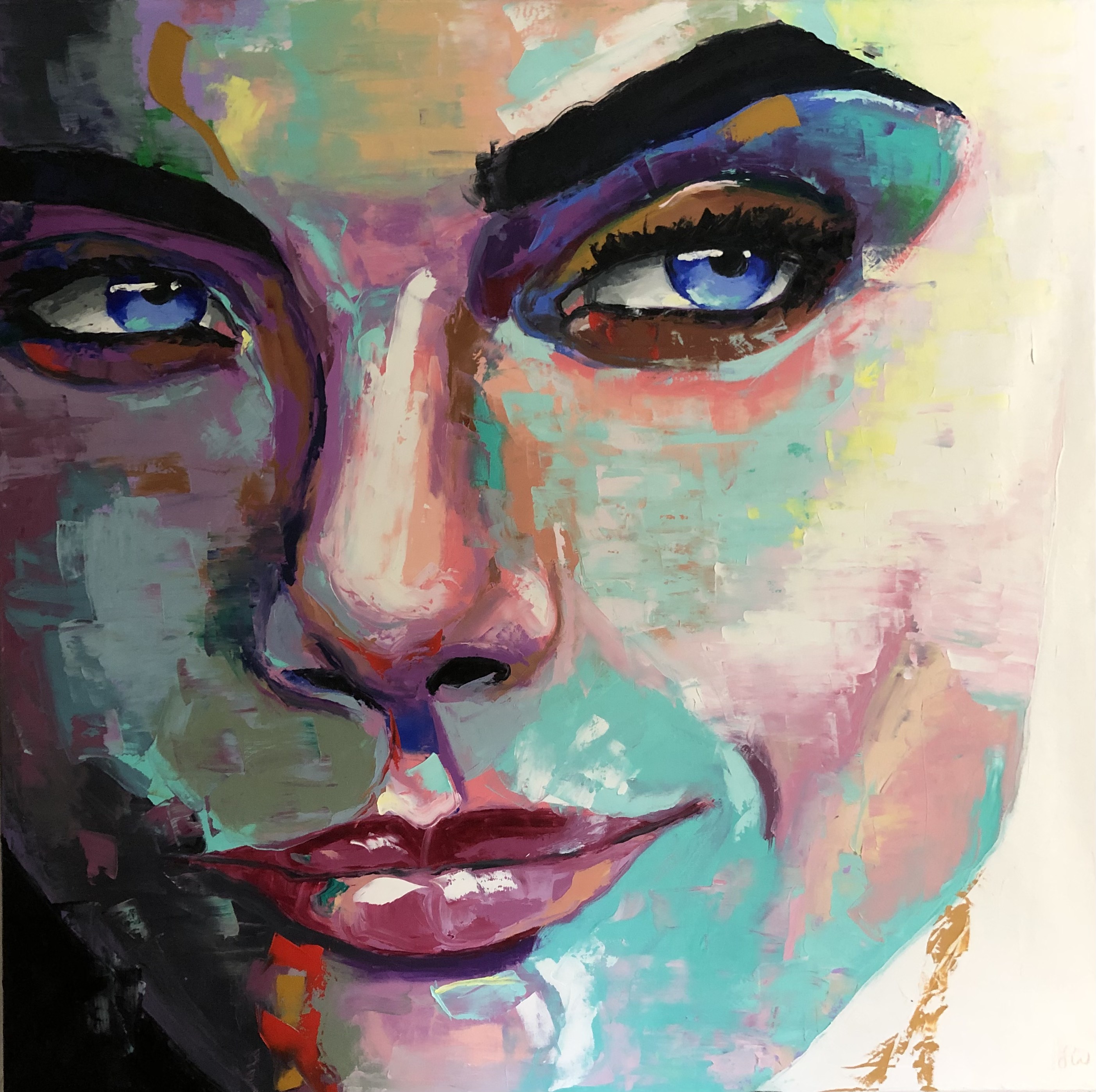 how you doin 90x90cm porträtt kvinna