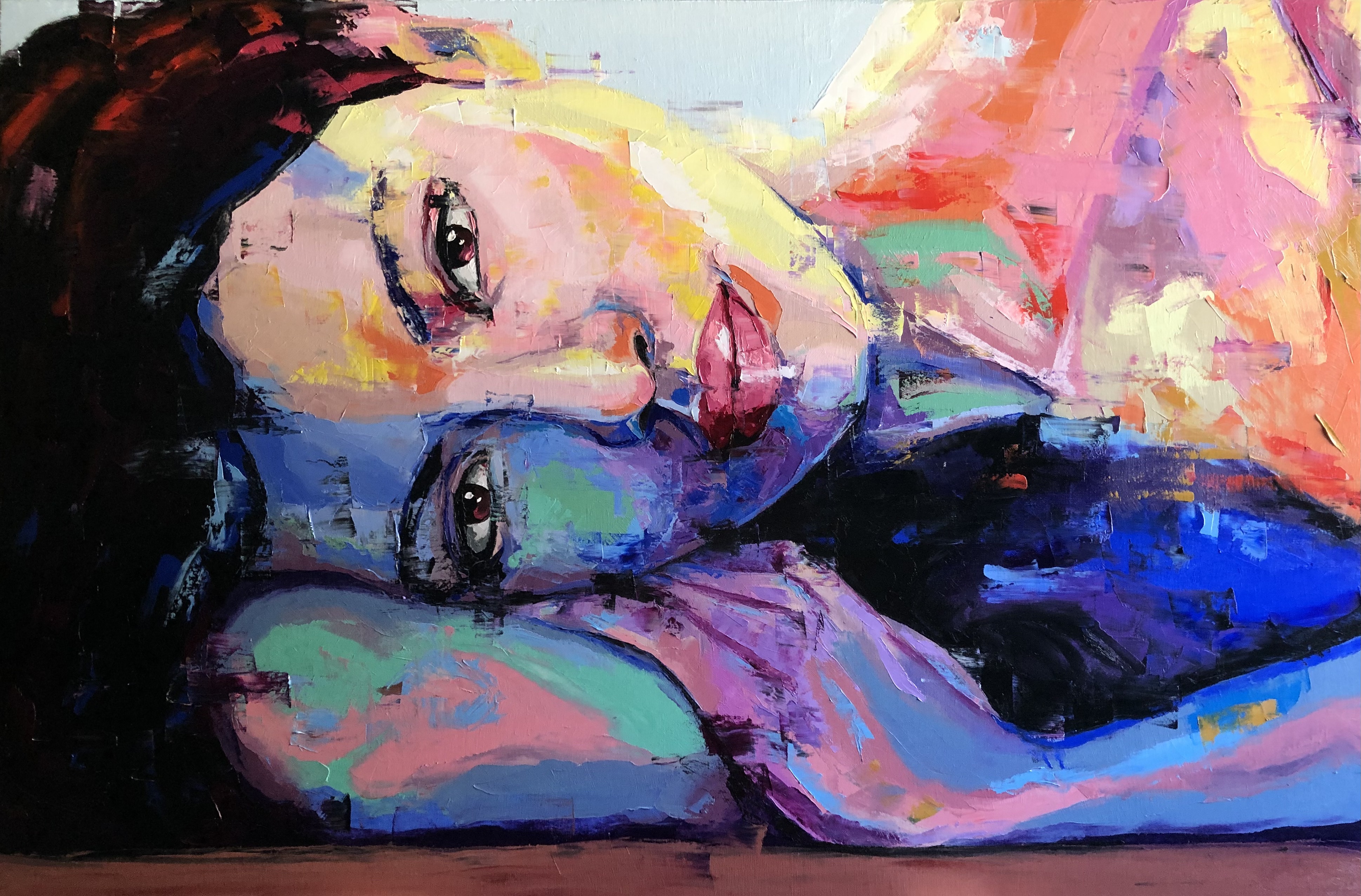 Make me dream of you. 120x80cm porträtt kvinna.